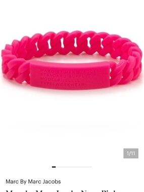 Marc By Marc Jacobs Knockout Rare- Pink Braided Silicone/Rubber Bracelet